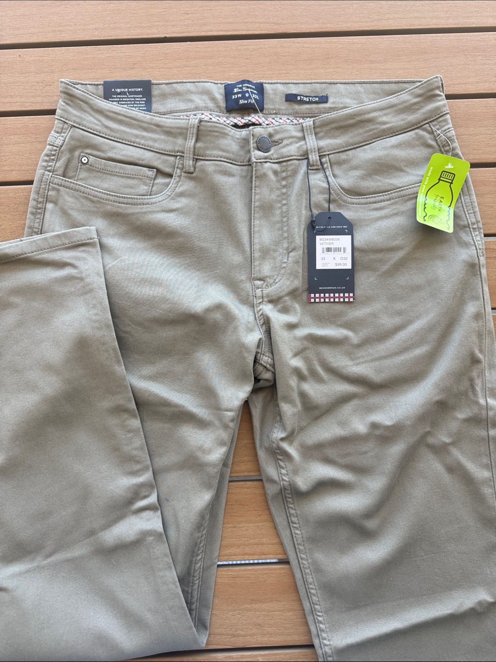 💚NWT Men’s UK design Quality Slim Stretch Lightweight jeans 33x32 💚